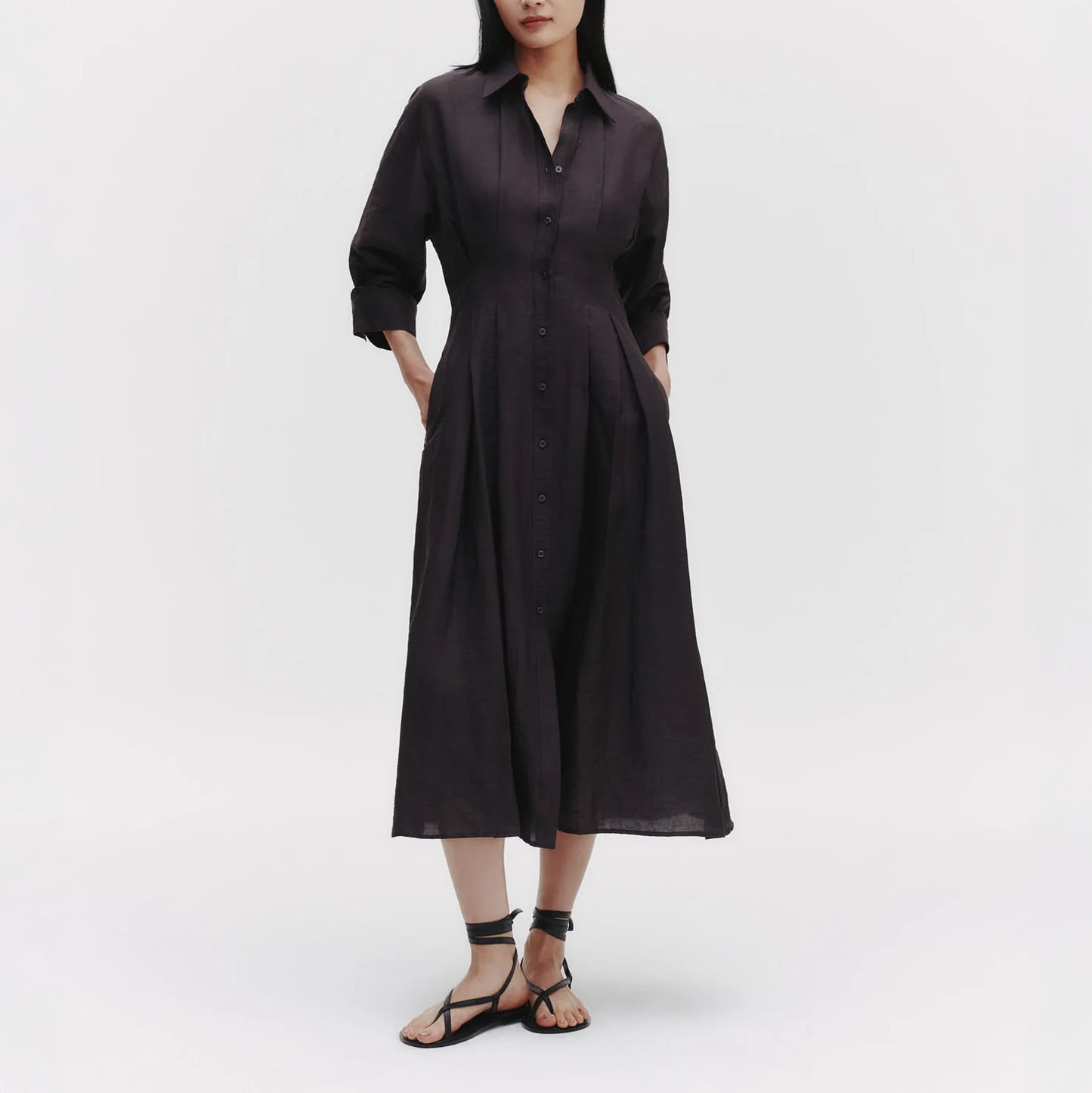 M Shirt Dress in Chocolate