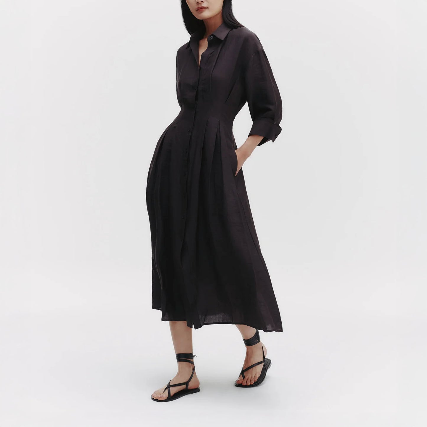 M Shirt Dress in Chocolate