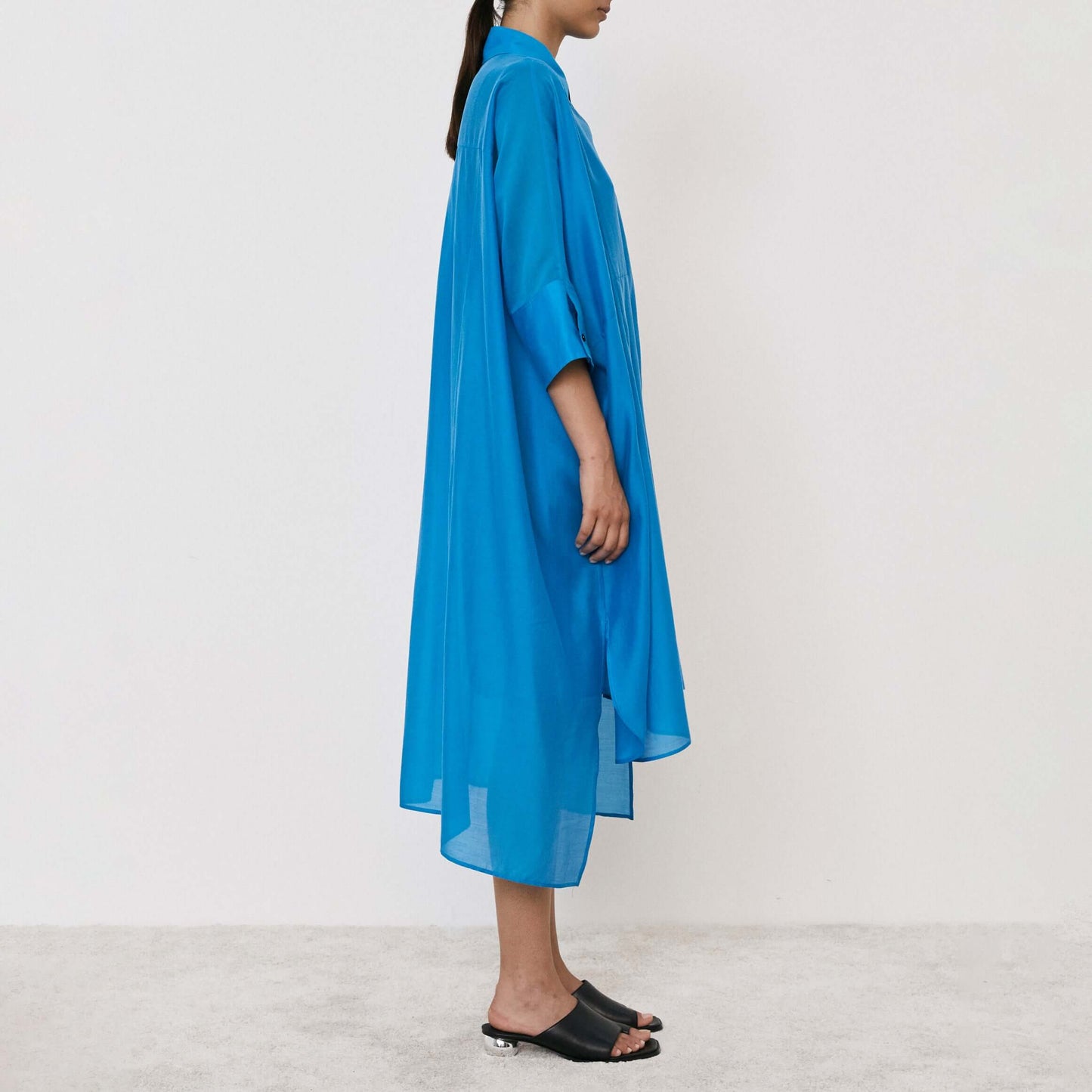 Midi Shirt Dress in Azure