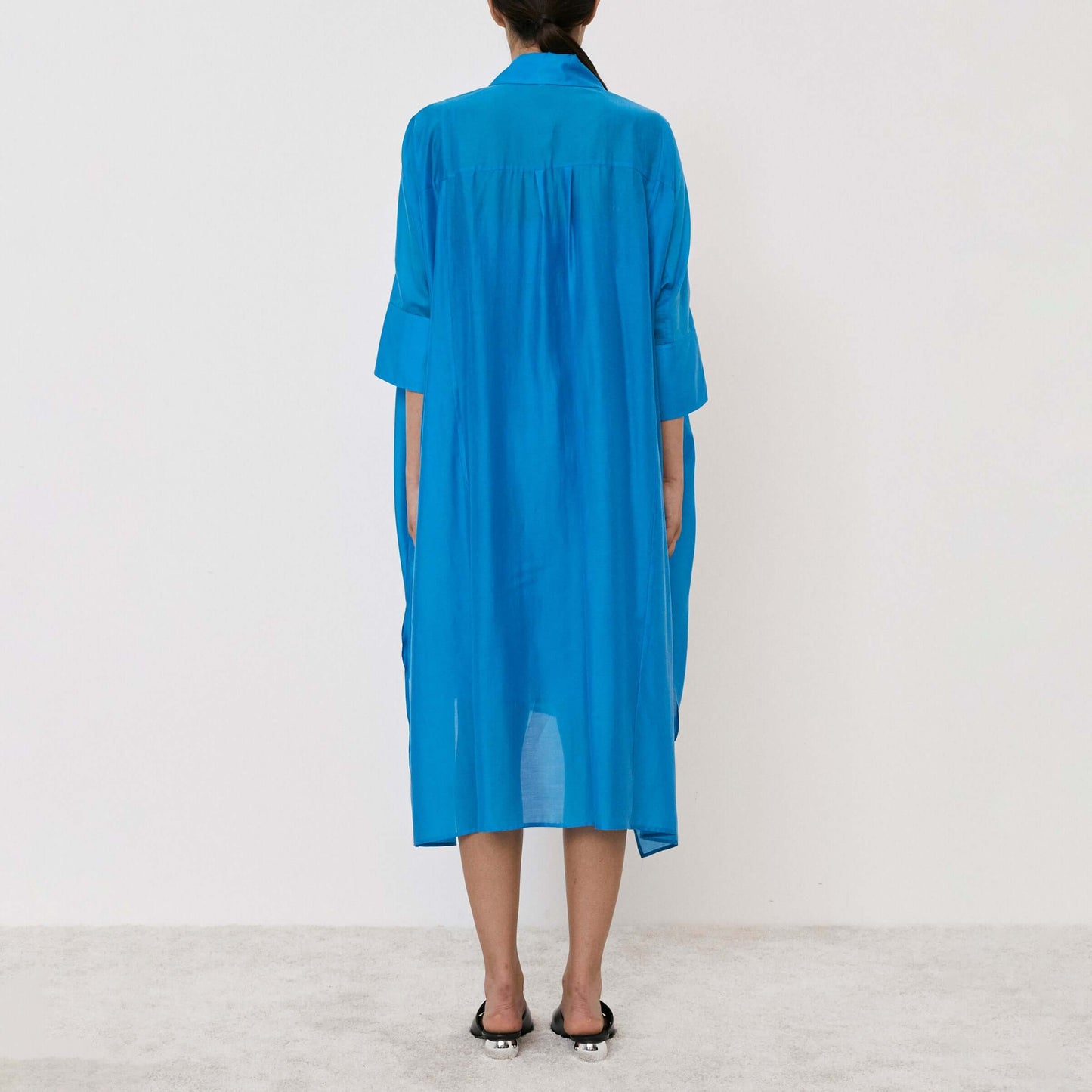 Midi Shirt Dress in Azure