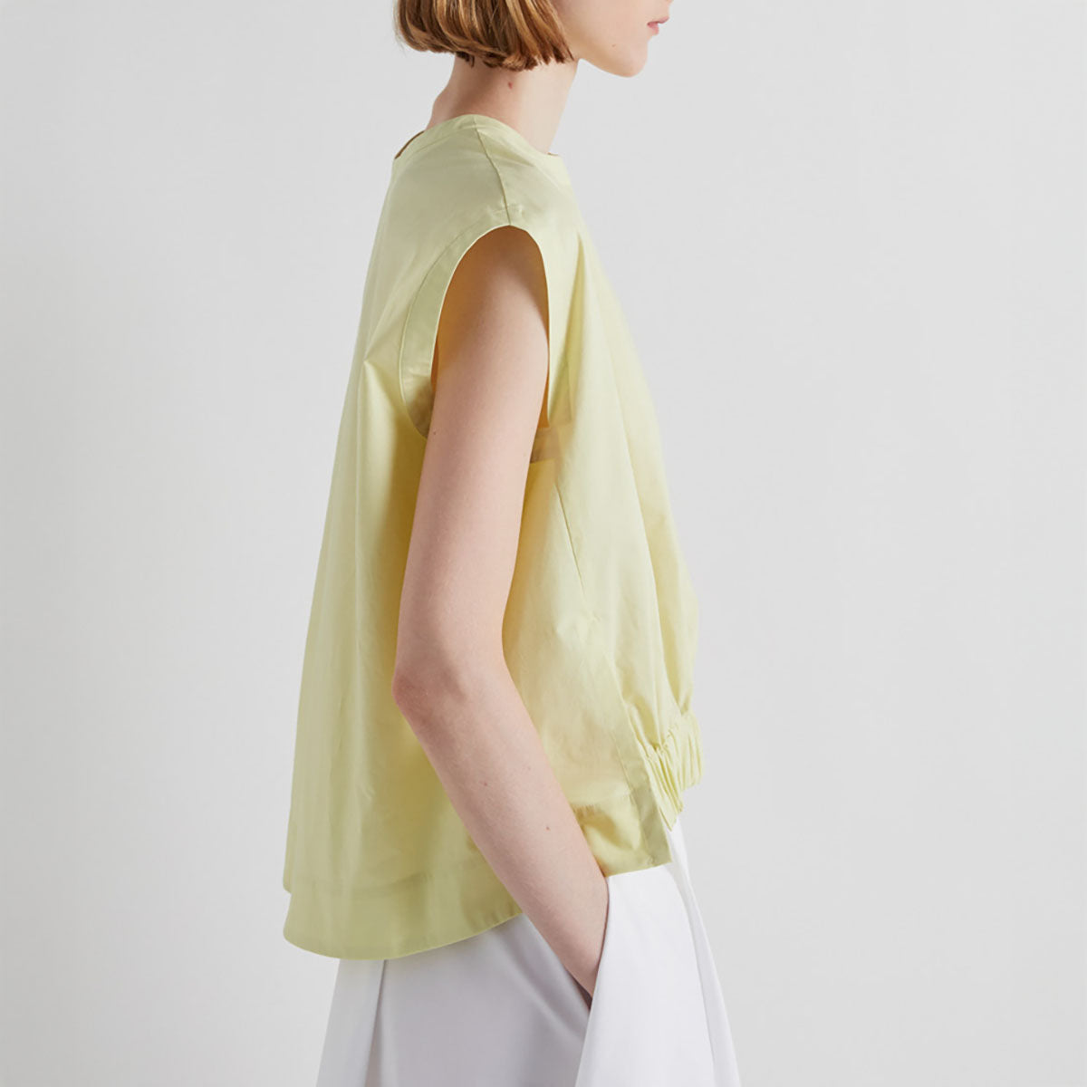 Elastic Hem Top in Sunny Lime