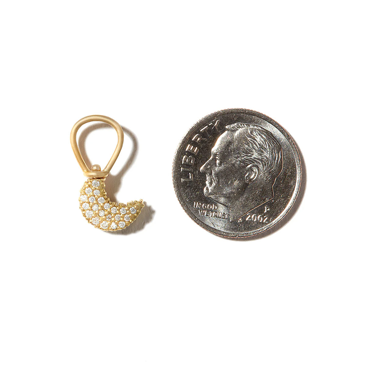Allstone Itty Bitty Moon Charm in 18K Yellow Gold