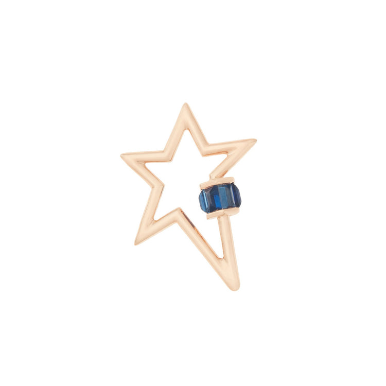 Star Lock with Blue Sapphire Baguettes