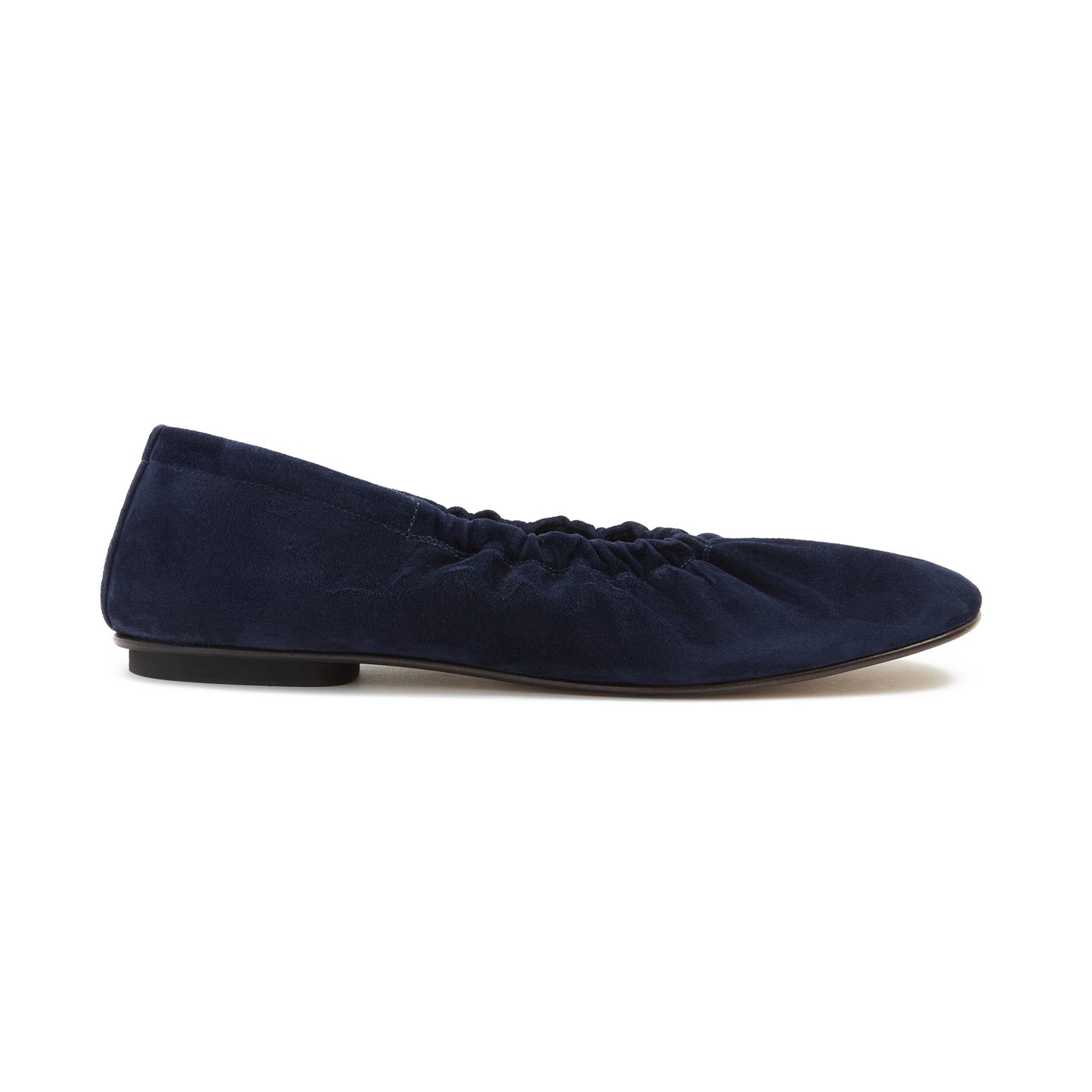Mica Elastic Flat in Indigo Suede
