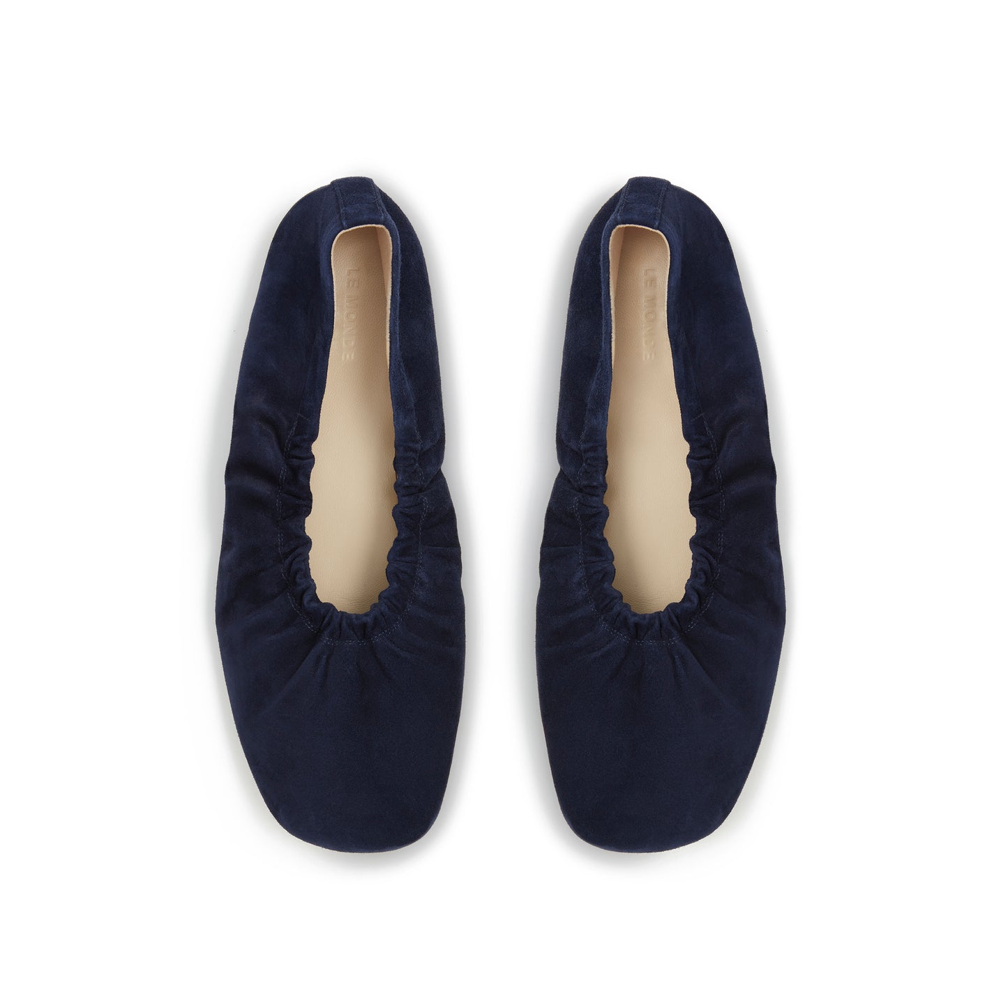 Mica Elastic Flat in Indigo Suede