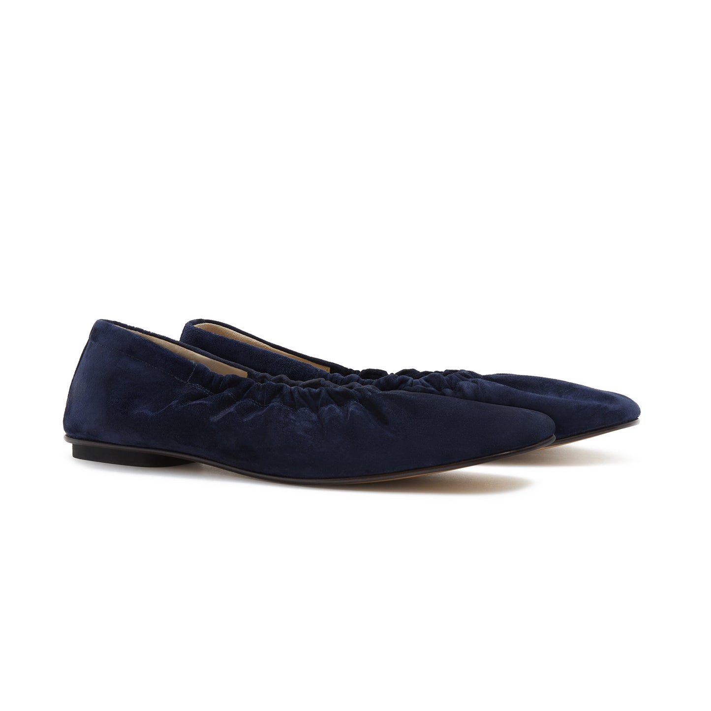 Mica Elastic Flat in Indigo Suede