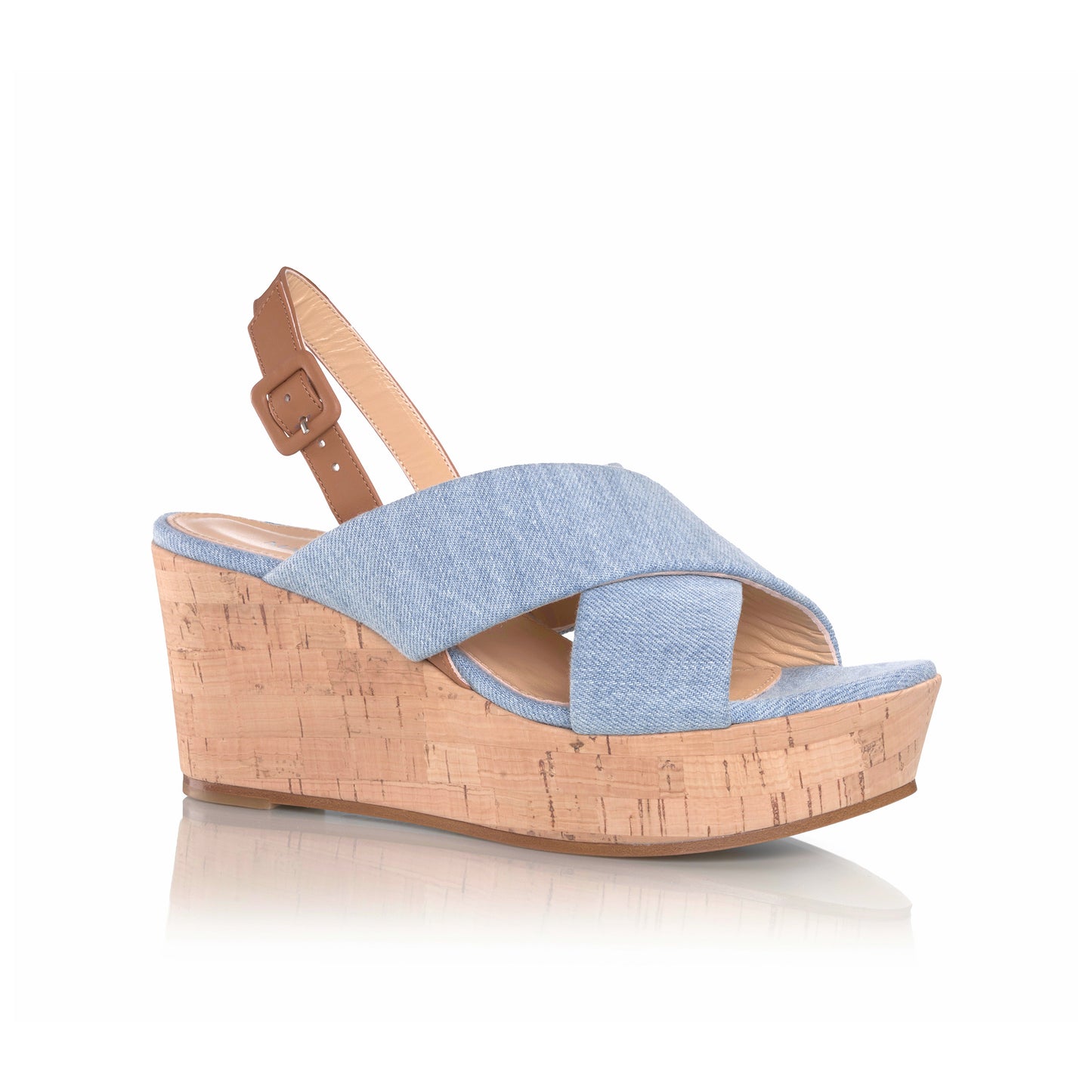 Maren Wedge in Light Blue Denim