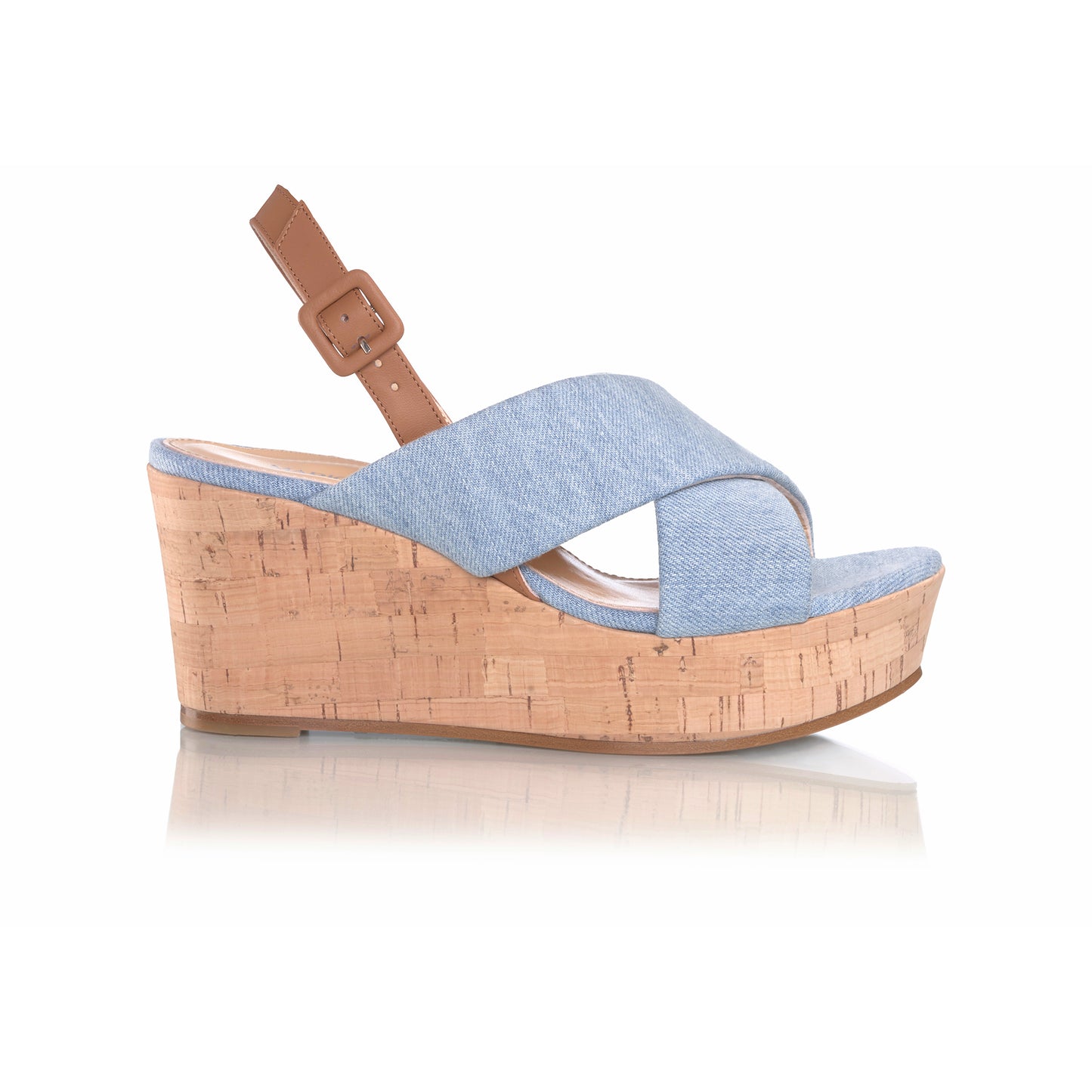 Maren Wedge in Light Blue Denim