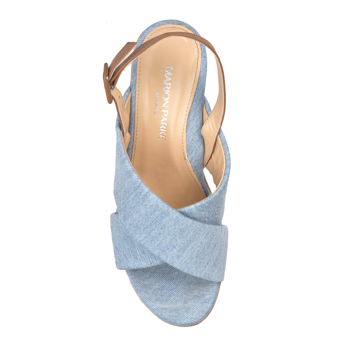Maren Wedge in Light Blue Denim