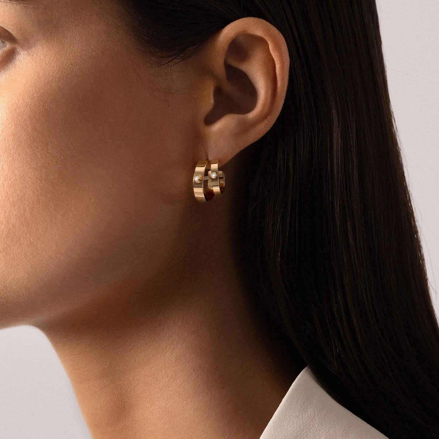 Monday Morning Double Hoops in Yellow Gold