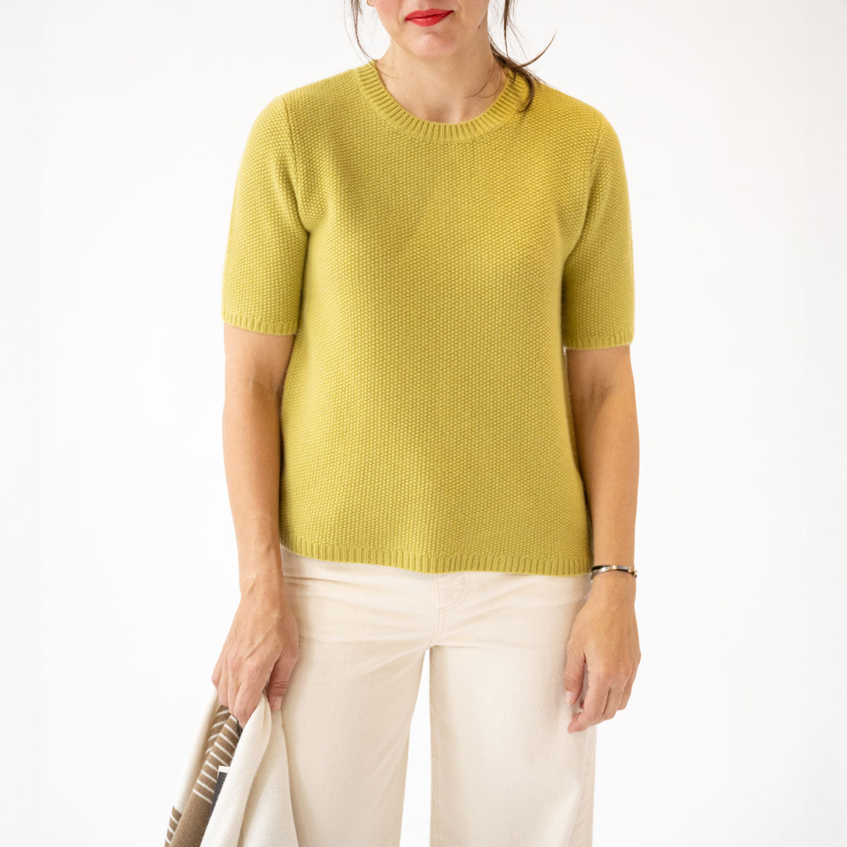 Seed Stitch Audrey Sweater in Avocado Oil