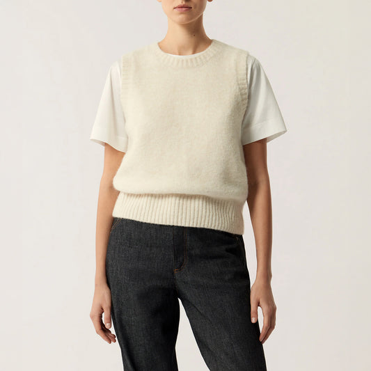 Namaste Knit Vest in Ecru