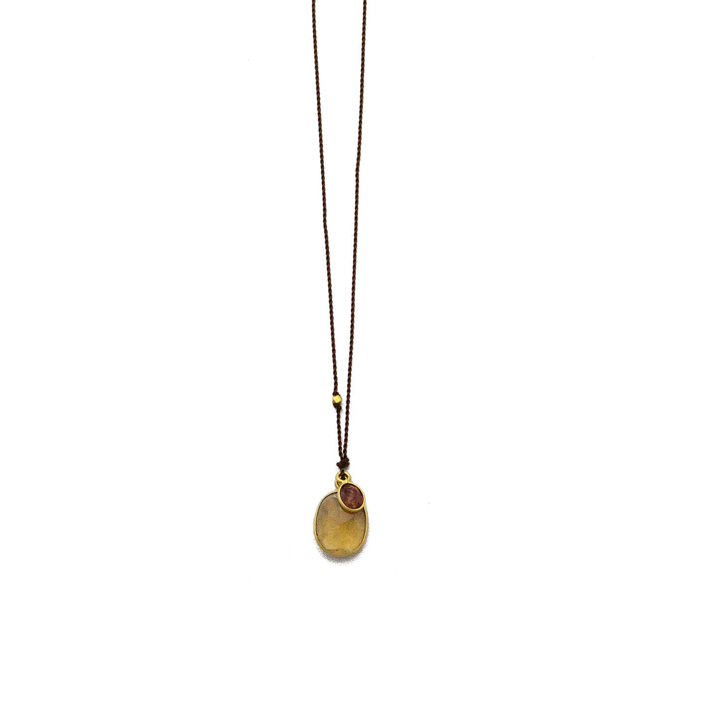 Cognac Quartz & Spinel Double Necklace