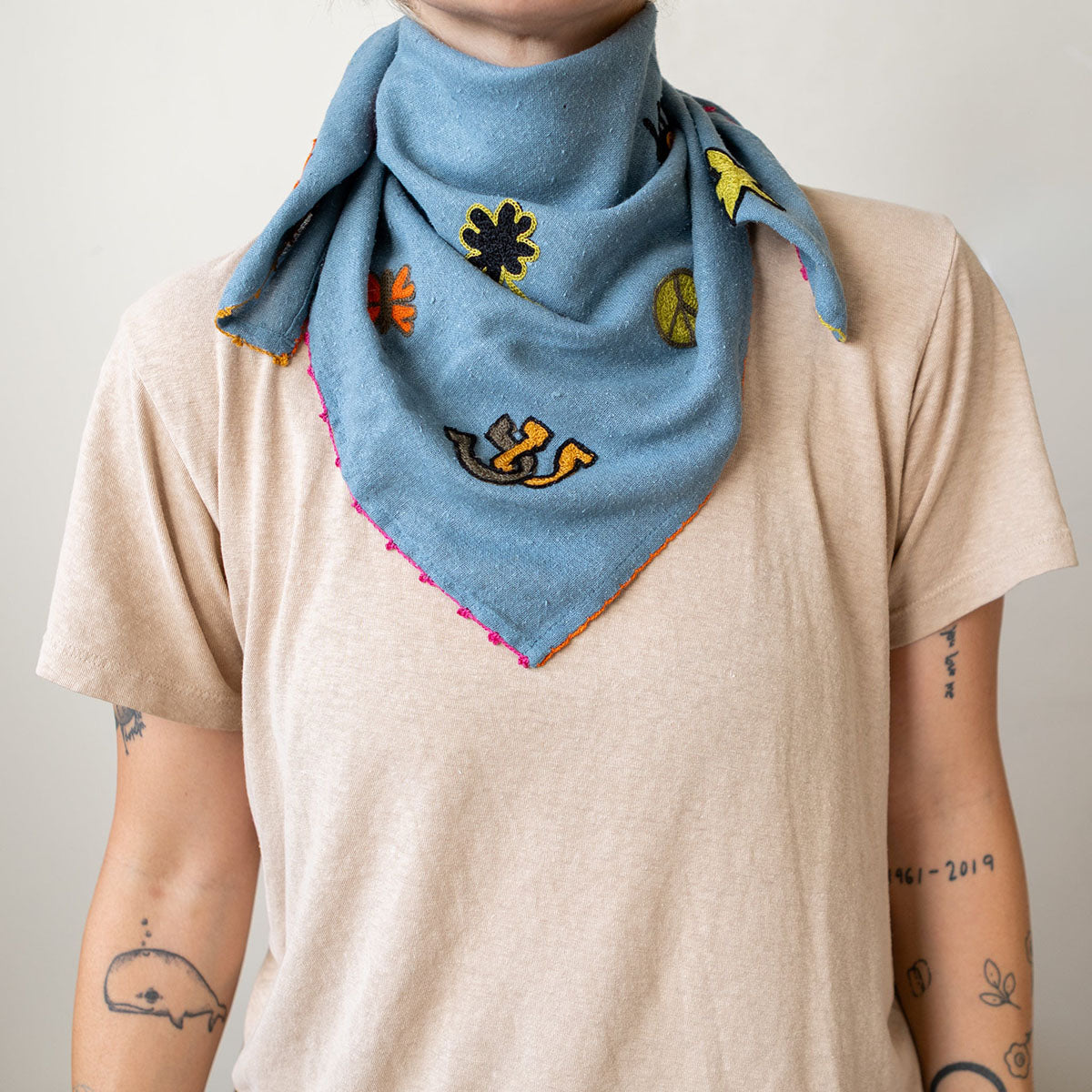 Chainstitch Bandana in Indigo Charms