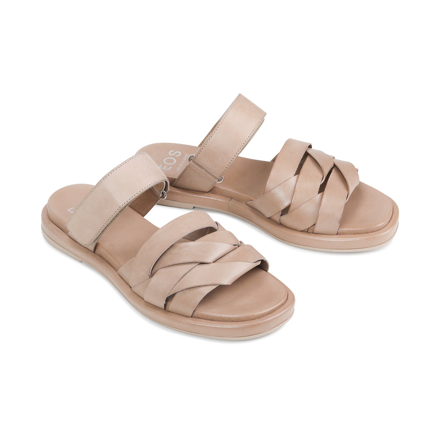 Oriana Leather Sandal in Taupe