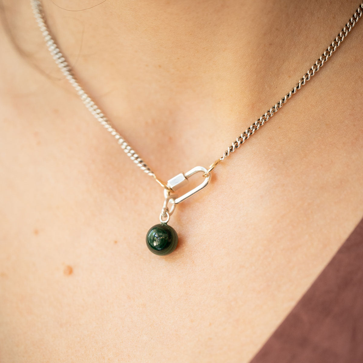 Baspa Pendant in Malachite