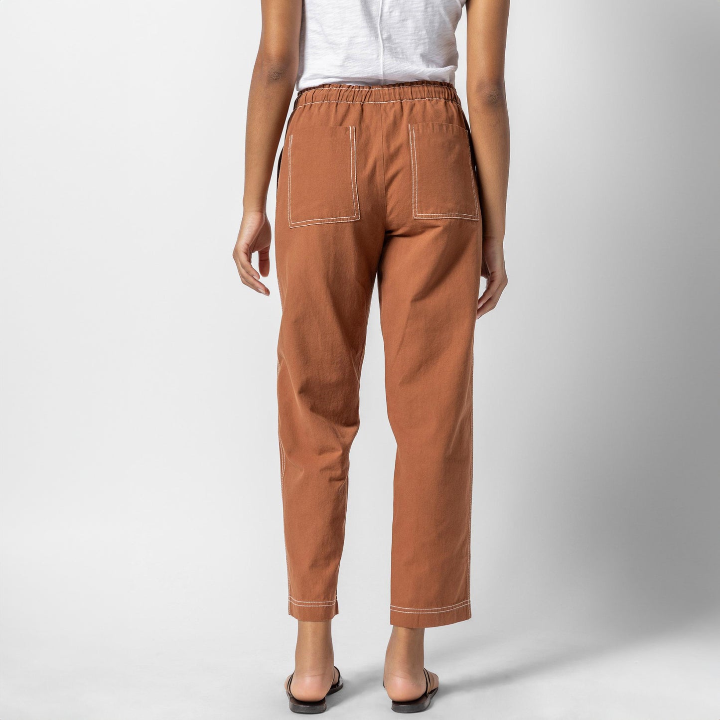 Pull on Canvas Pant in Bronze