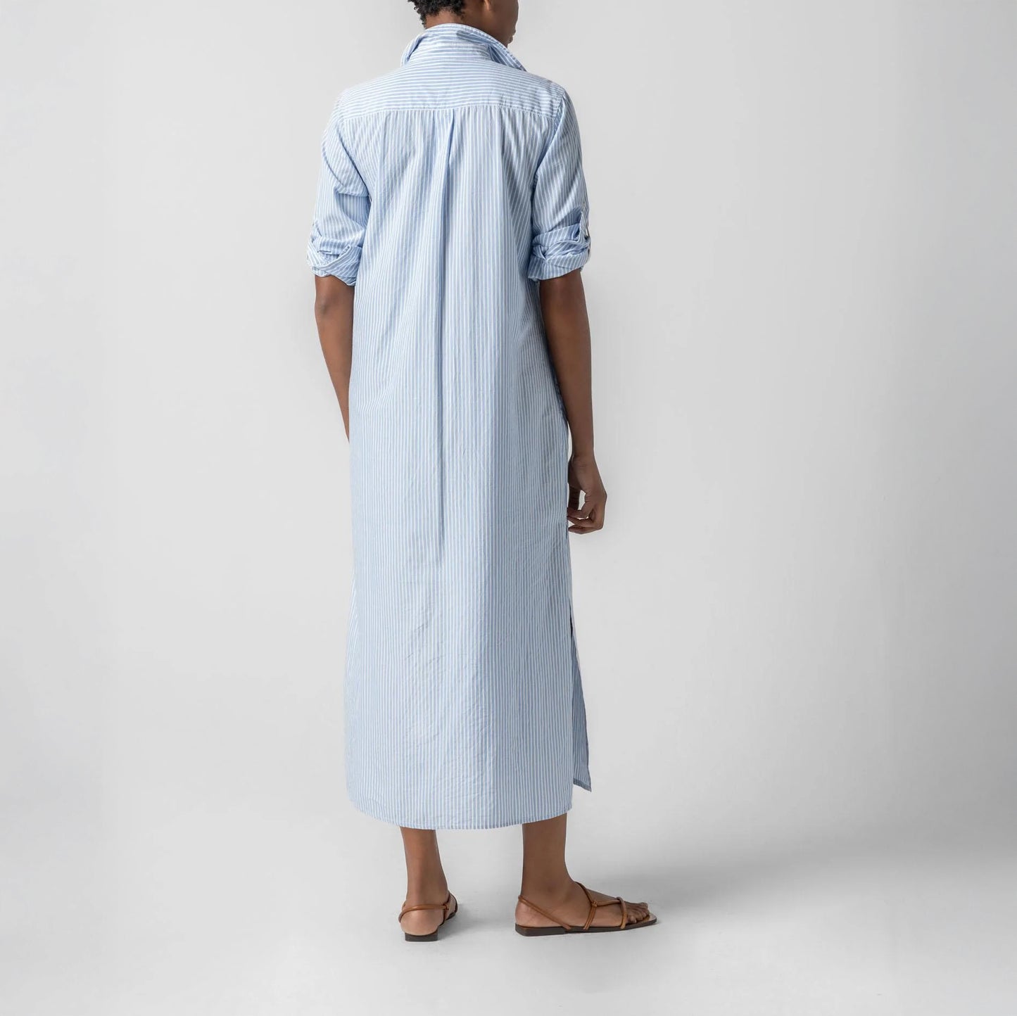 Maxi Shirt Dress in Malibu Stripe