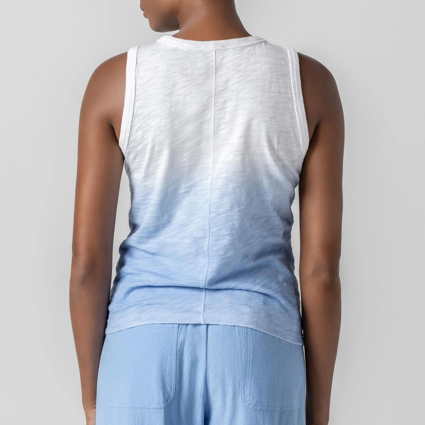Ombre Back Seam Tank in Harbor