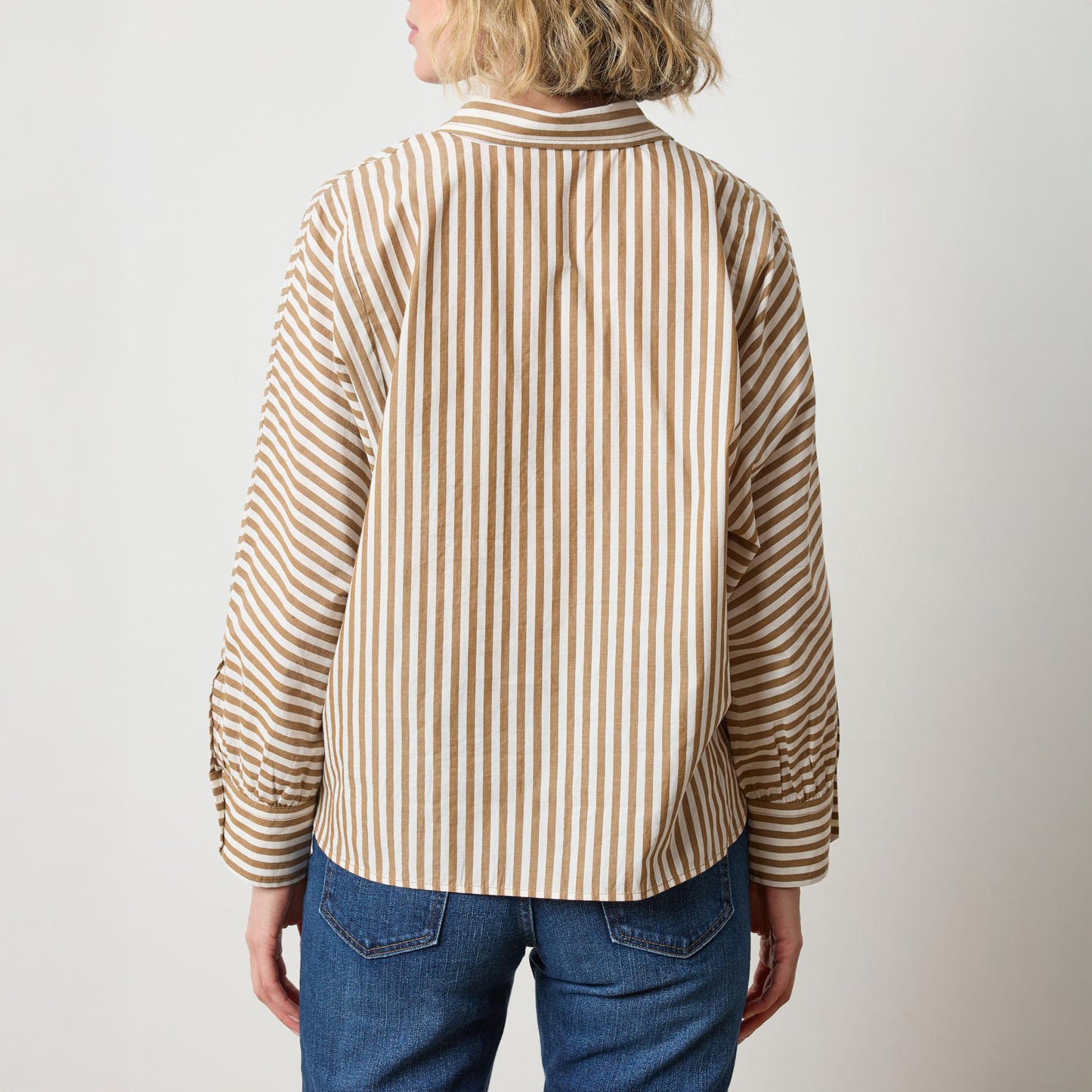 Dolman Button Down in Dijon Stripe