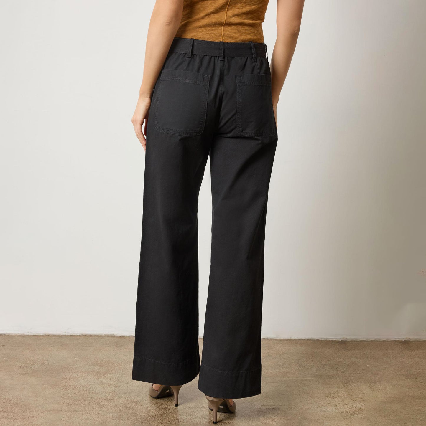 Slant Pocket Twill Pant in Black