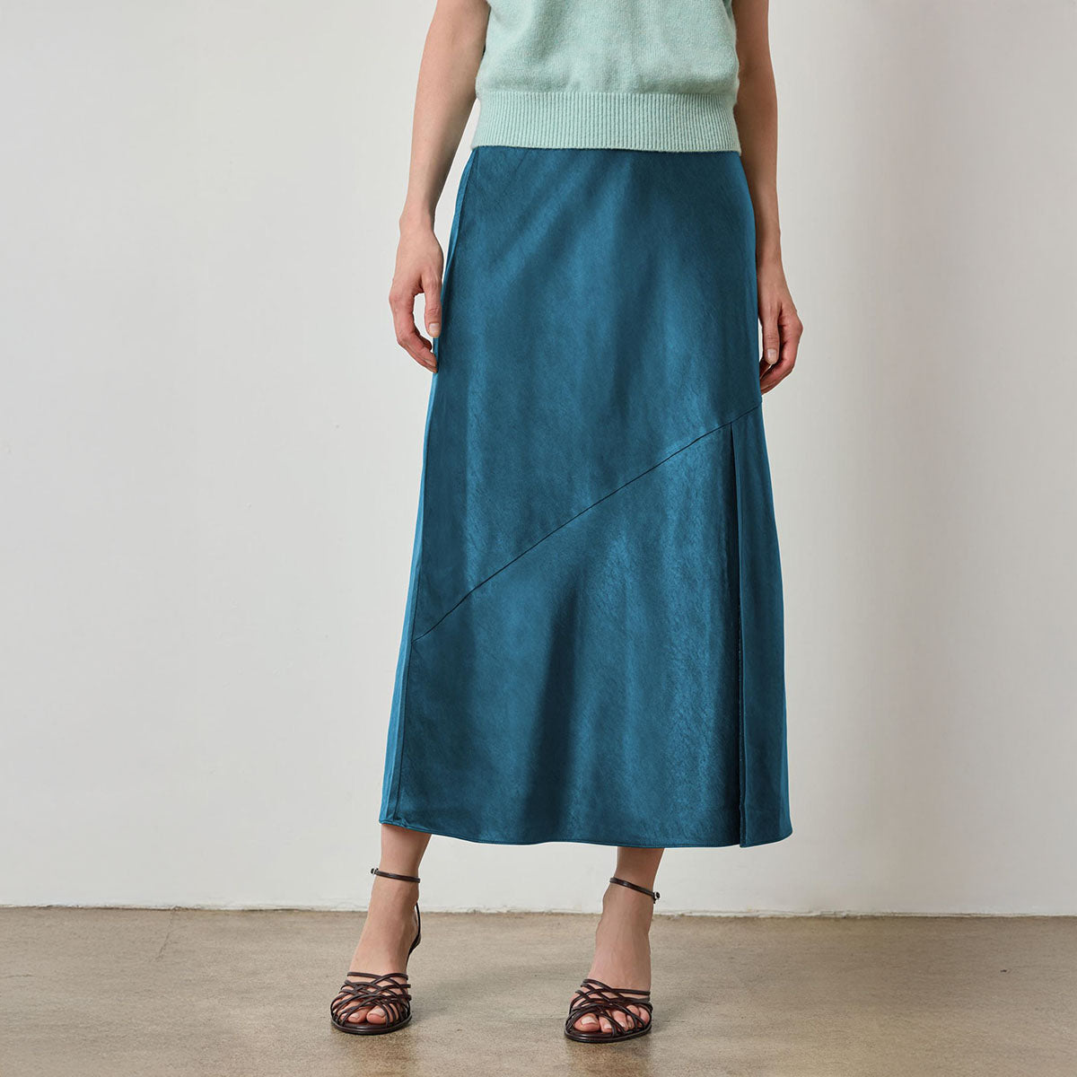 Slit Front Skirt in Neptune