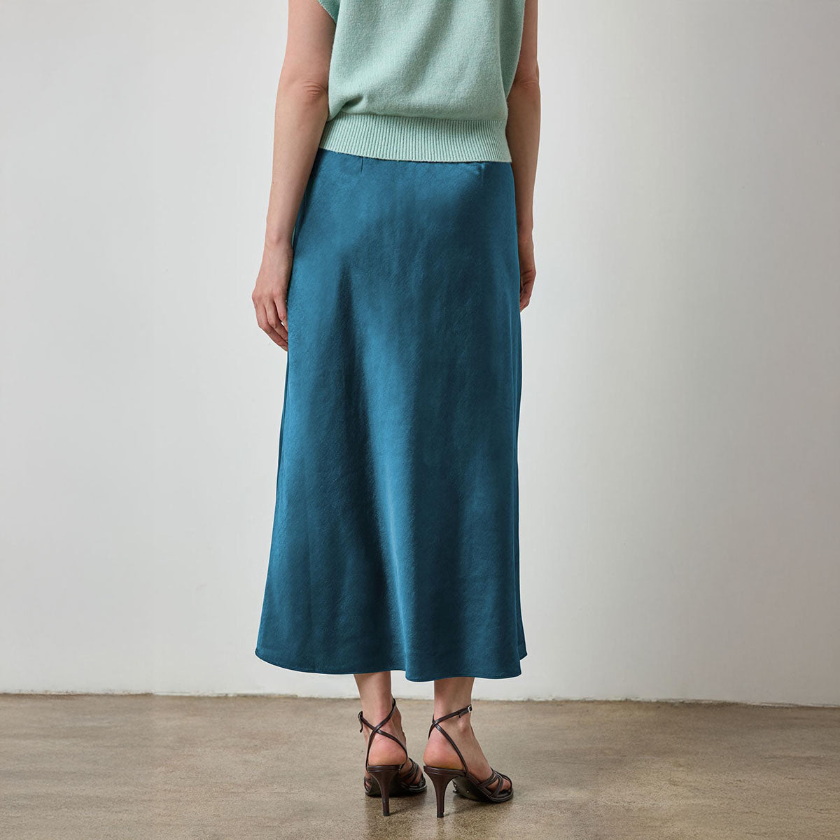 Slit Front Skirt in Neptune