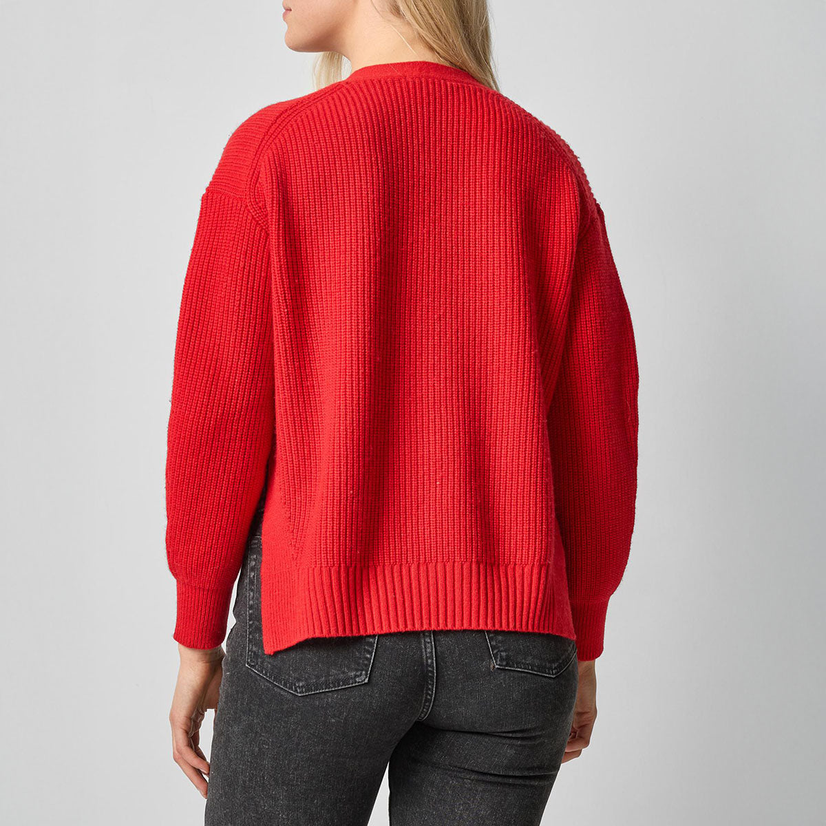 Side Vent Cardigan in Scarlet