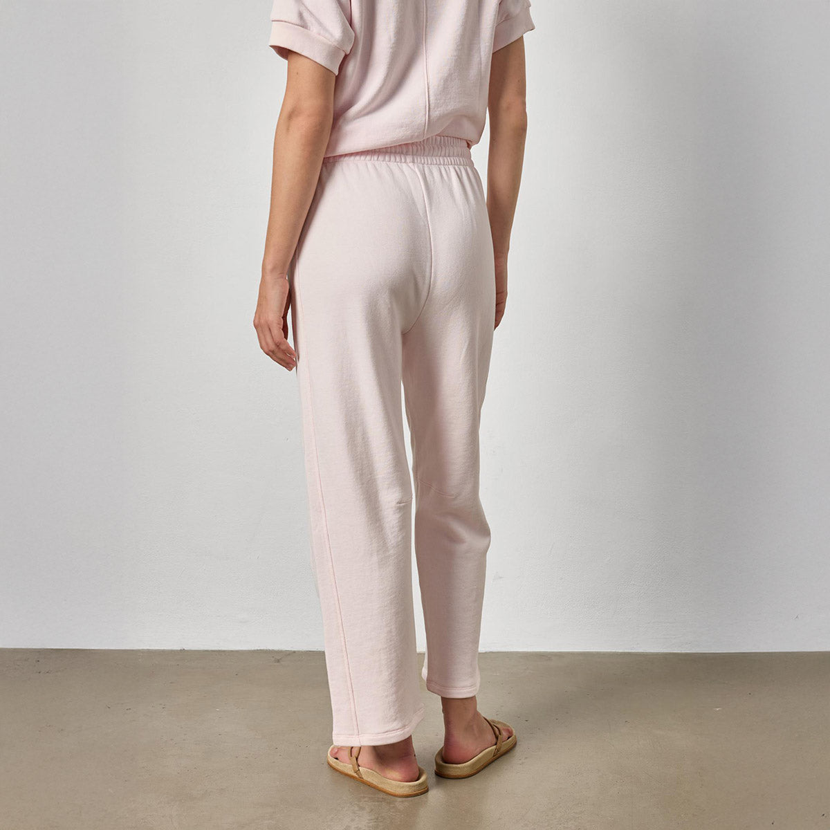 Side Panel Terry Pant in Rosewater