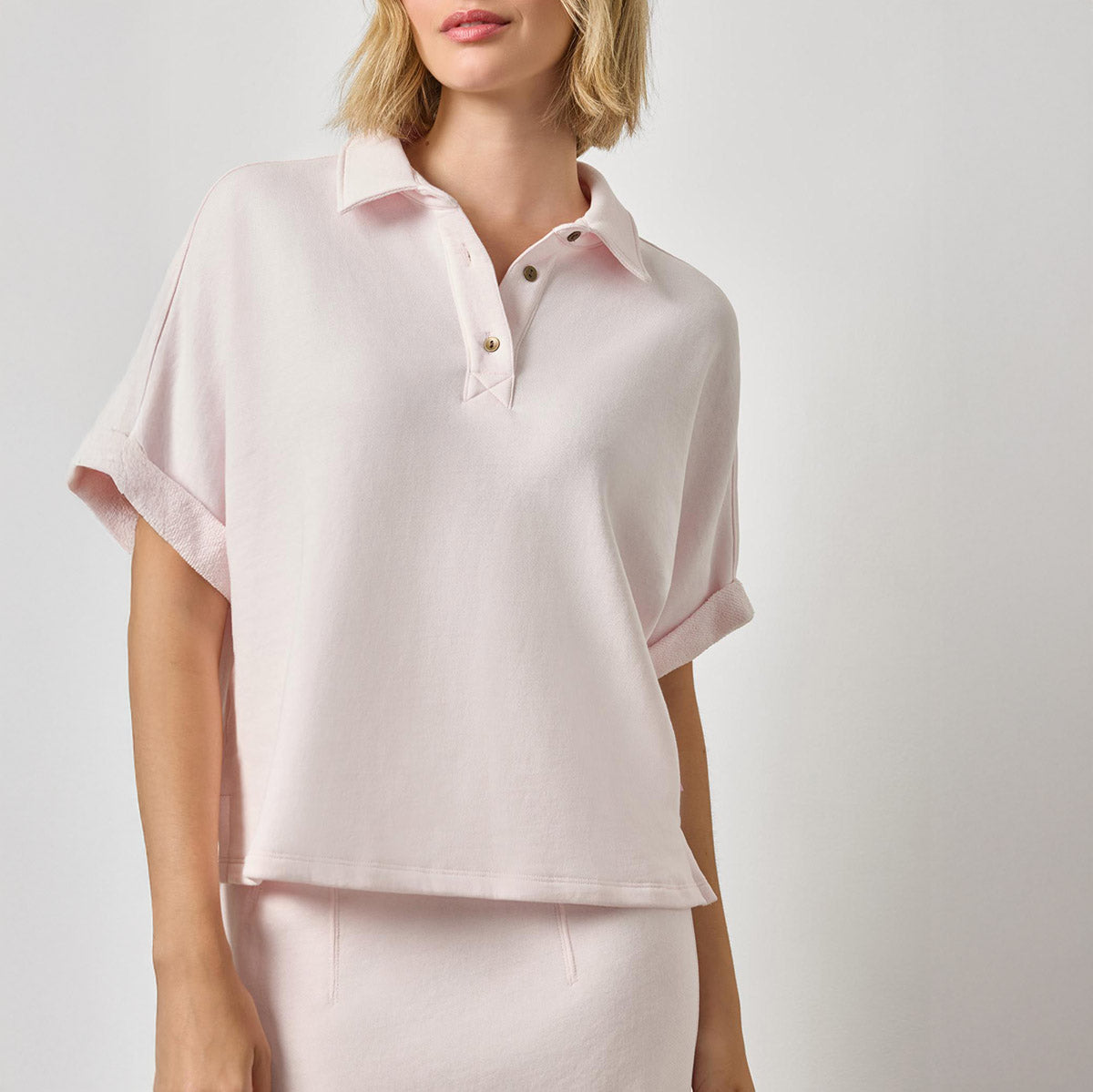 Oversized Terry Polo in Rosewater