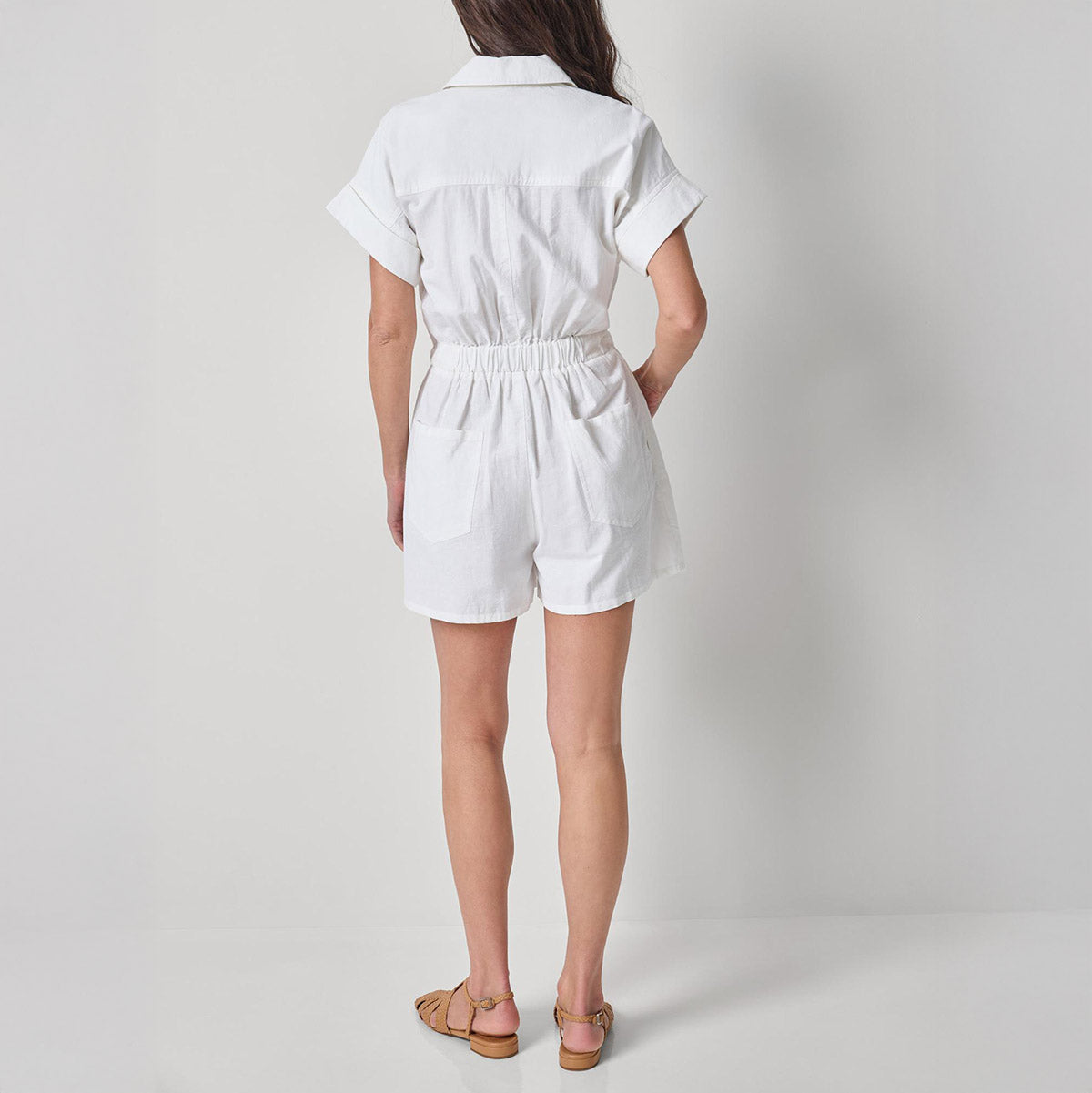 Linen Romper in White