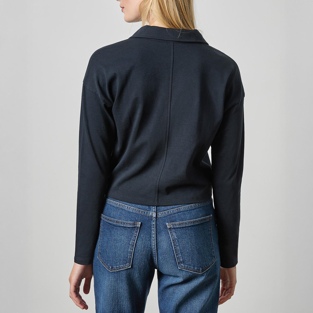 Wrap Collared Top in Black