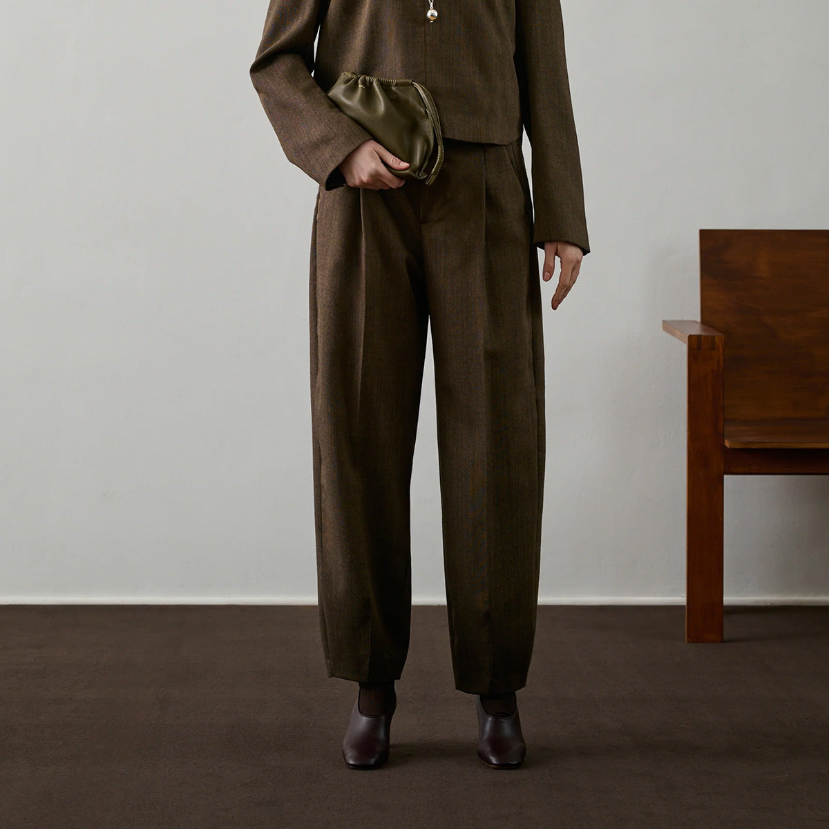 Graham Wool Trouser in Brown