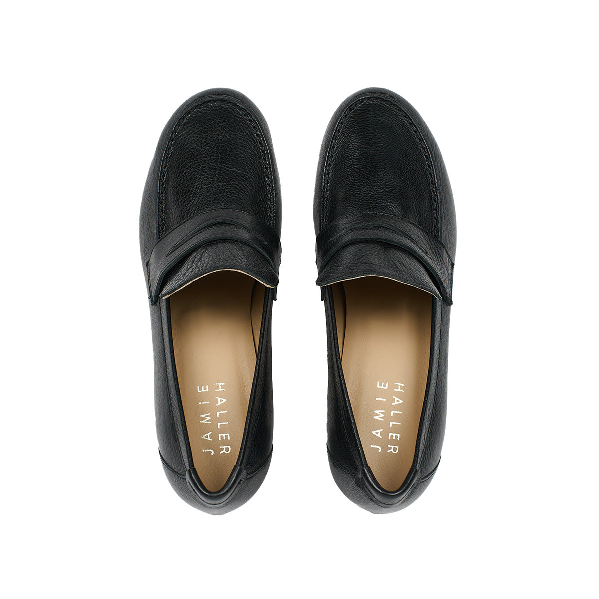 Heeled Penny Loafer in Black