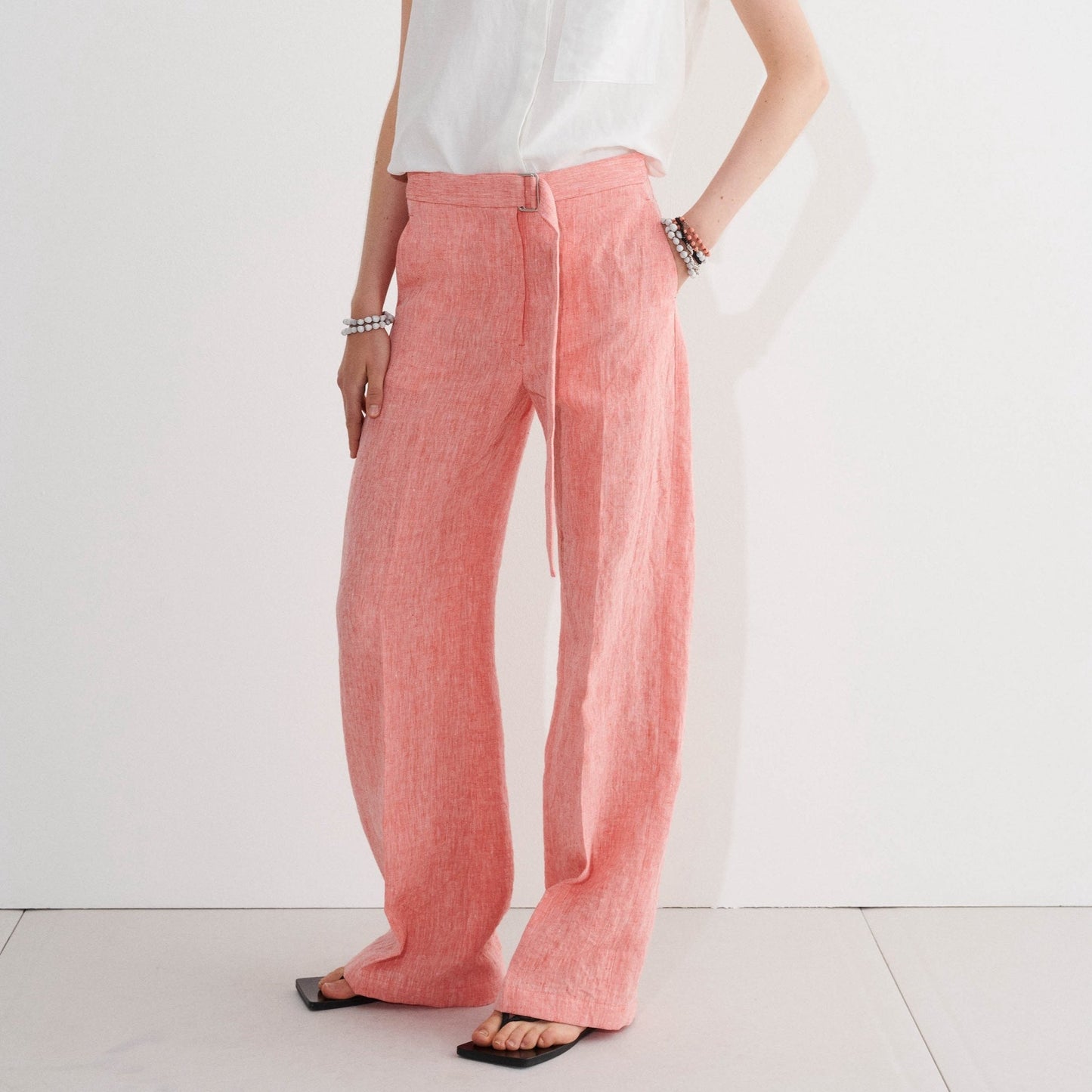 Phenyo Belted Pant in Coral Melange