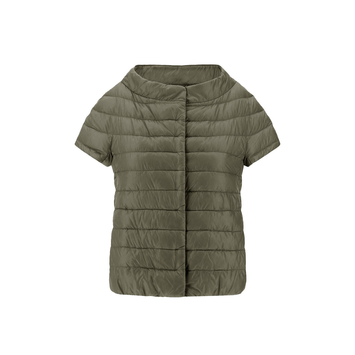Emilia Nylon Vest in Army Green
