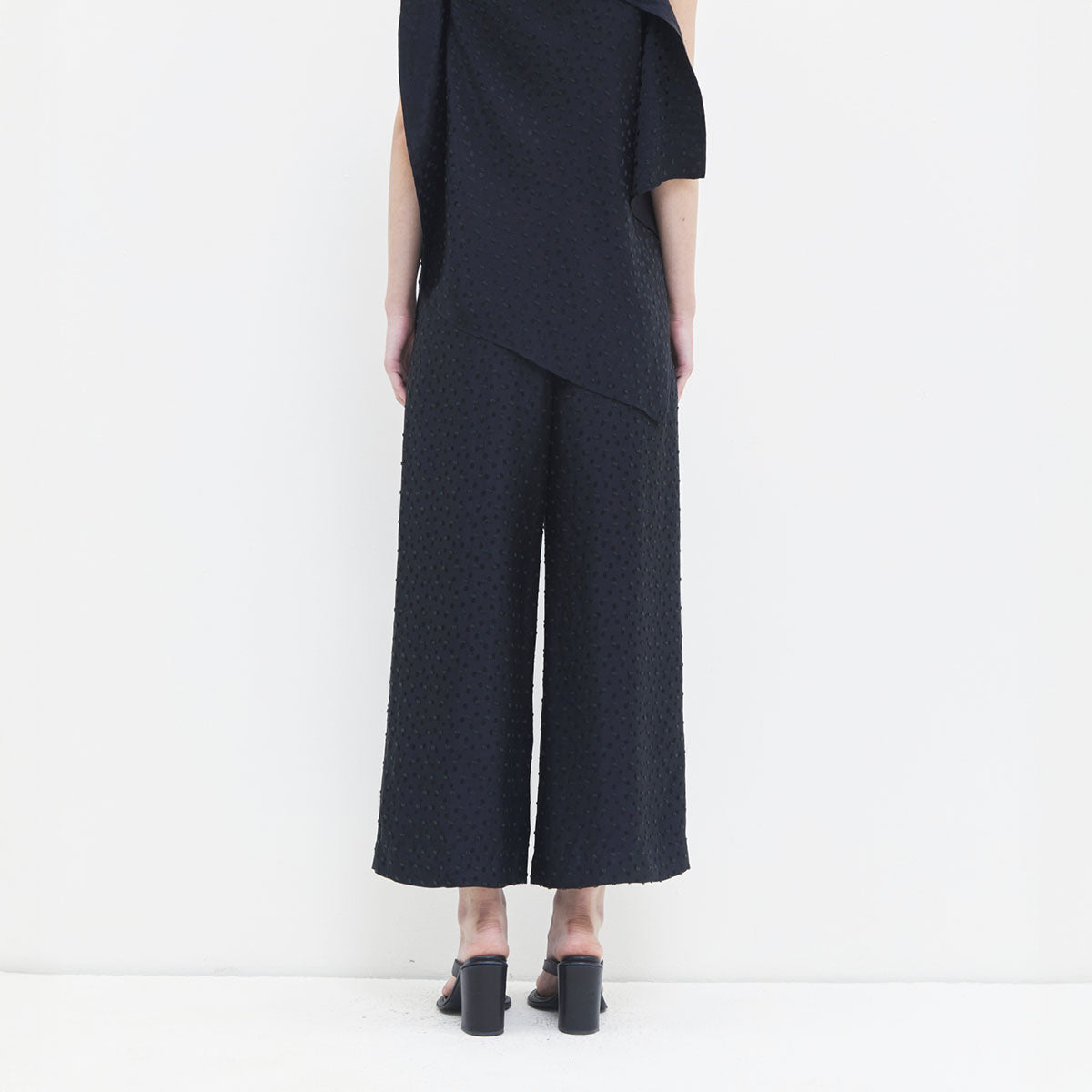 Pima Trouser in Black Petrol Dot