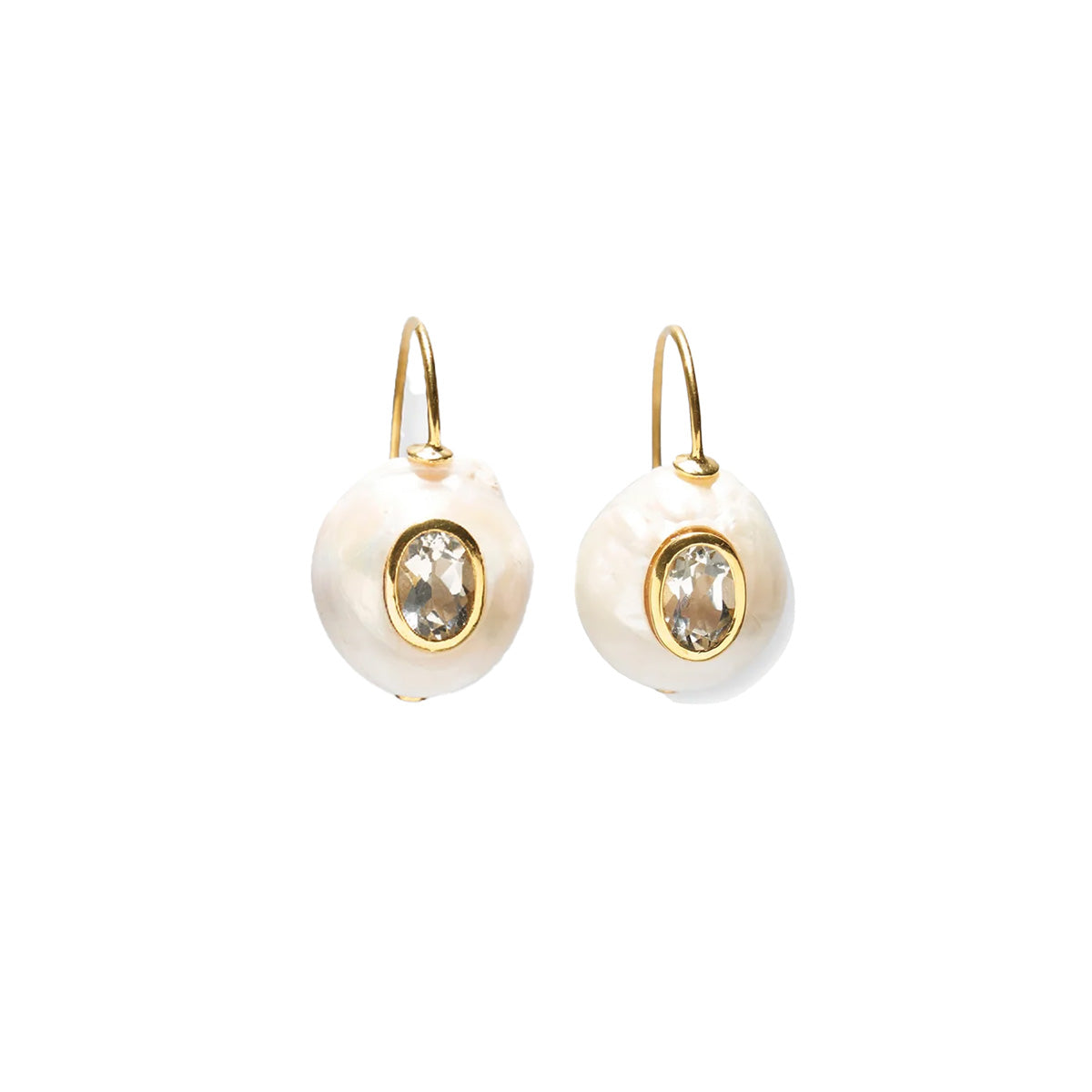 Pearl Pablo Earrings in Green Amethyst