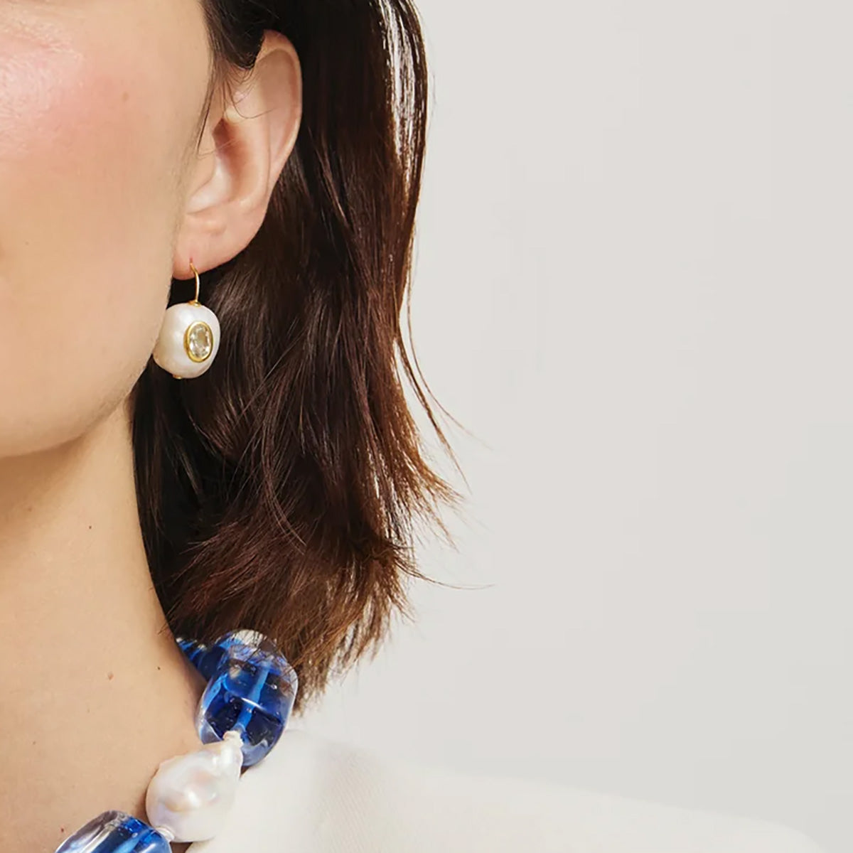 Pearl Pablo Earrings in Green Amethyst