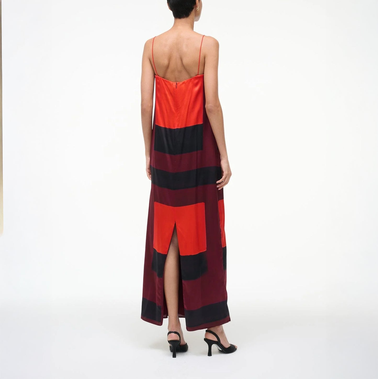 Mae Silk Dress in Ruby Prism