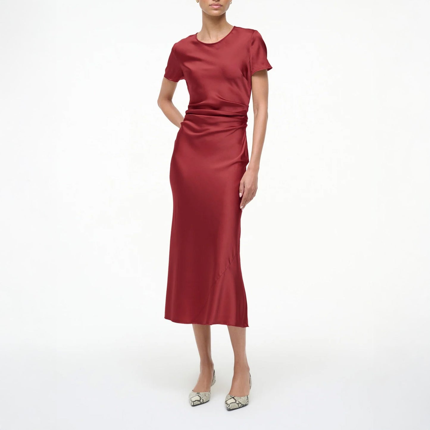 Marcel Silk Dress in Sangria
