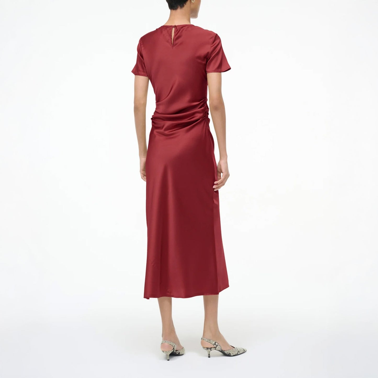 Marcel Silk Dress in Sangria
