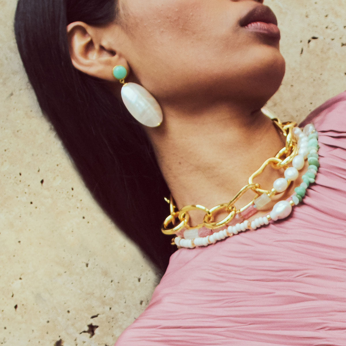 Campana Earrings in White