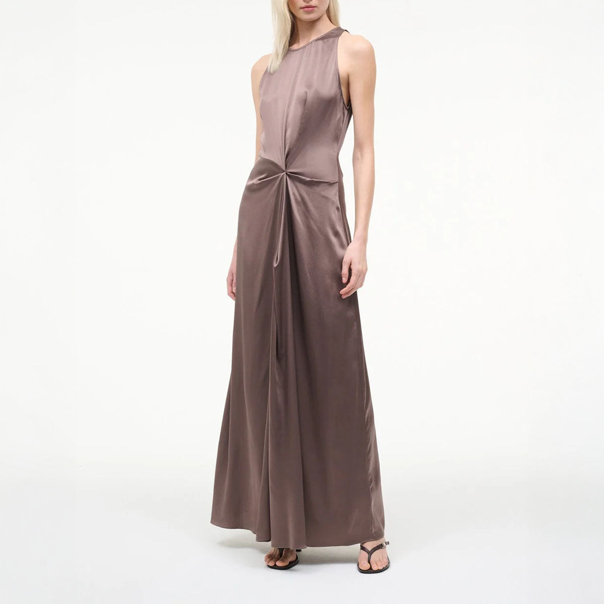 Jaylen Silk Dress in Mink