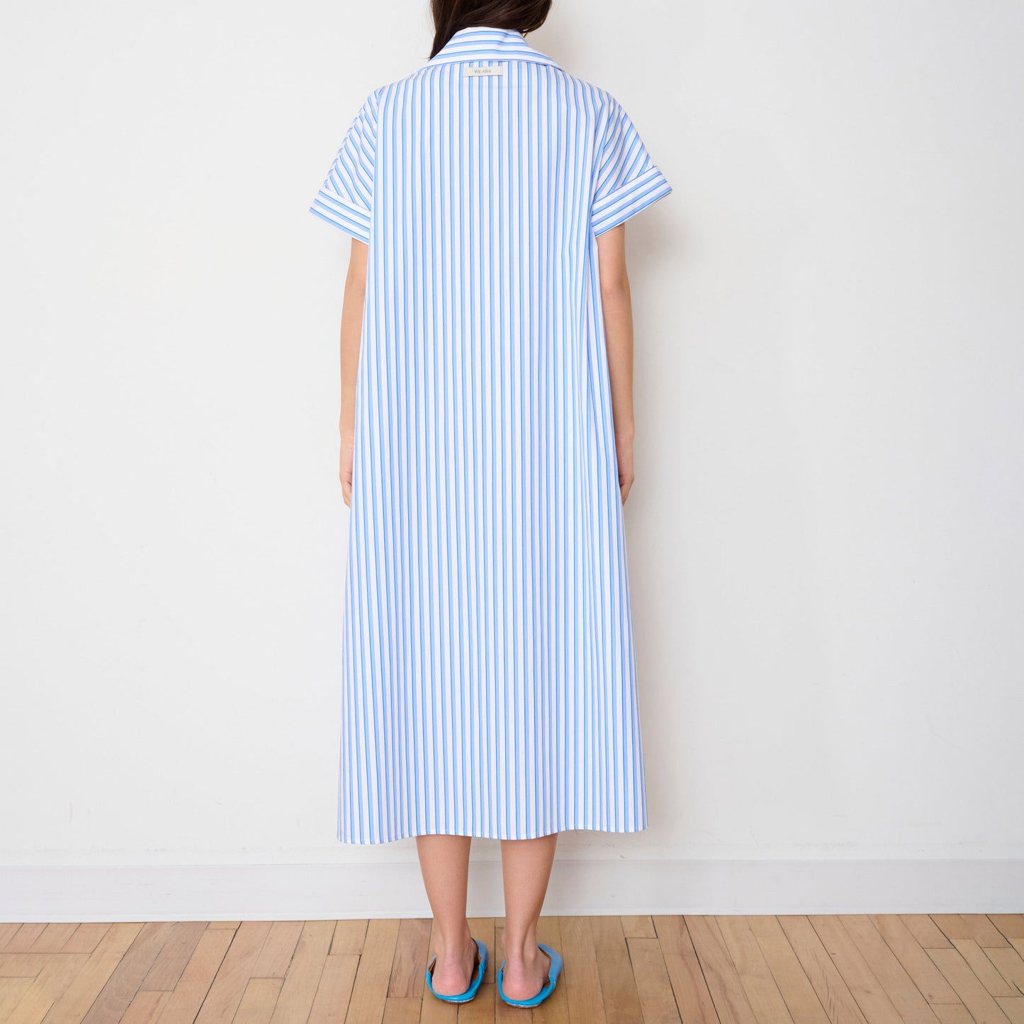 Darla Dress in Pale Blue Stripe