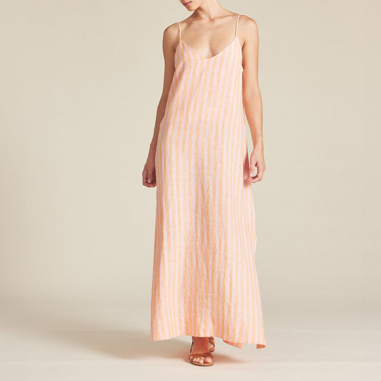 Reva Maxi Dress in Creamsicle Stripe