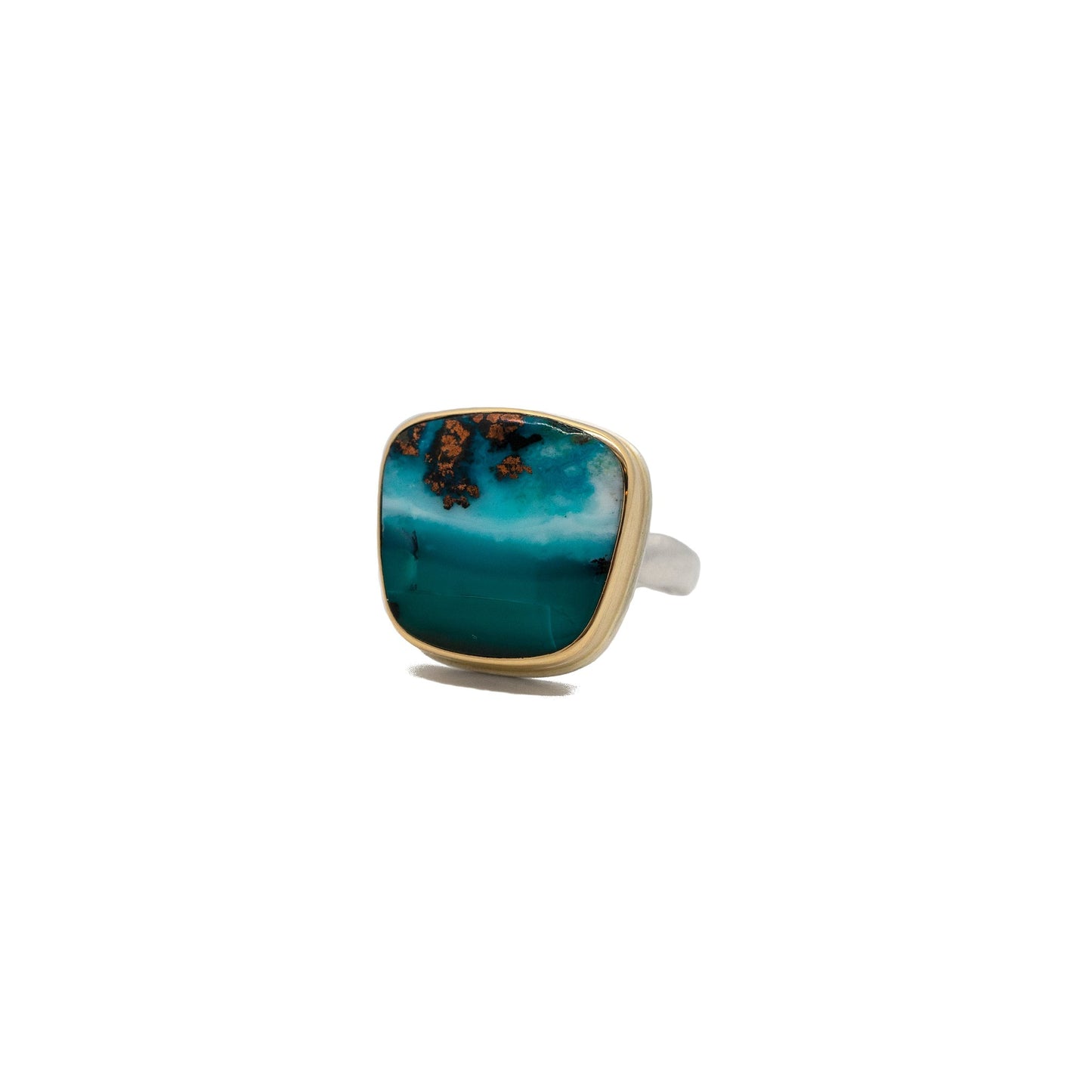 Indonesian Blue Opalized Wood Ring
