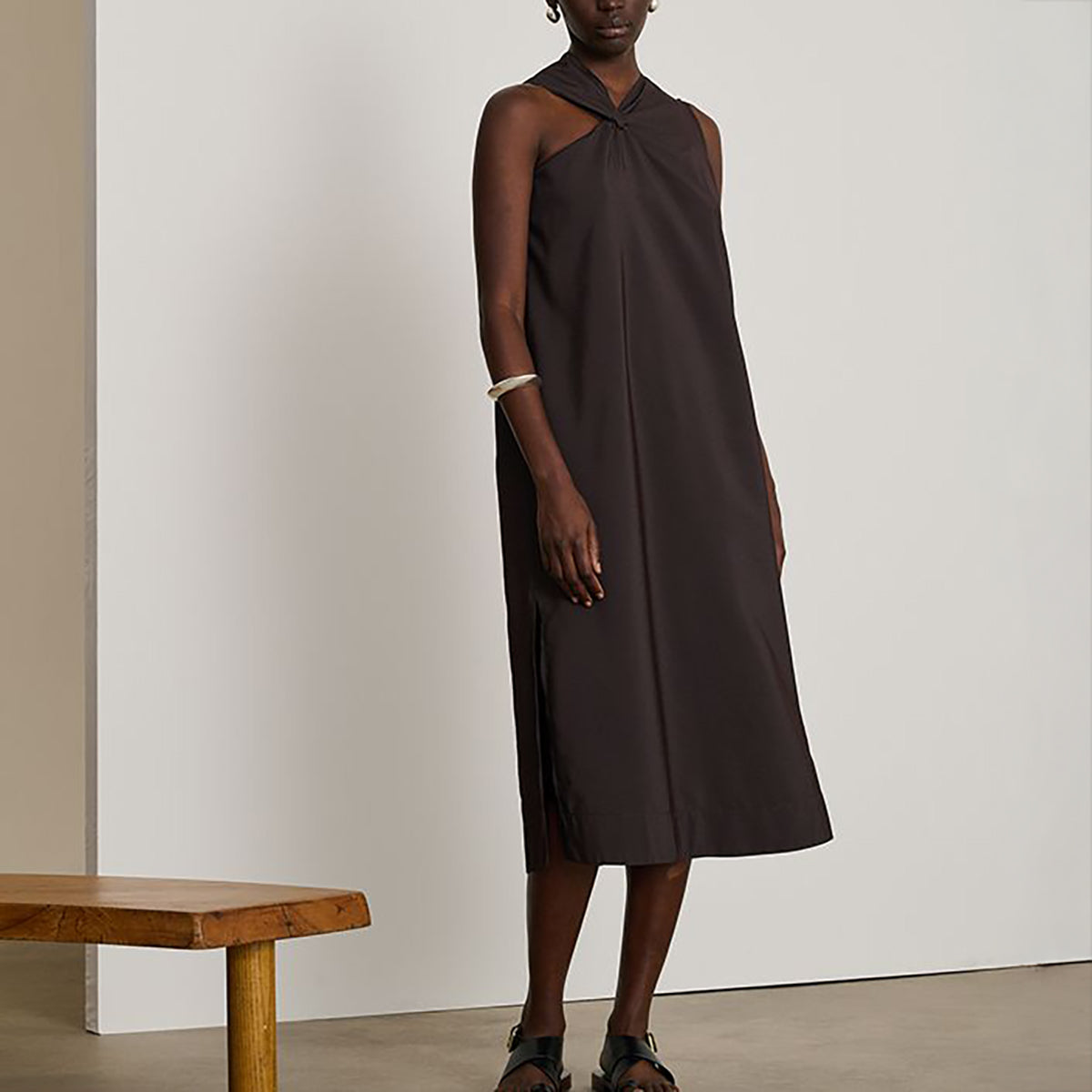 Emna Dress in Dark Brown