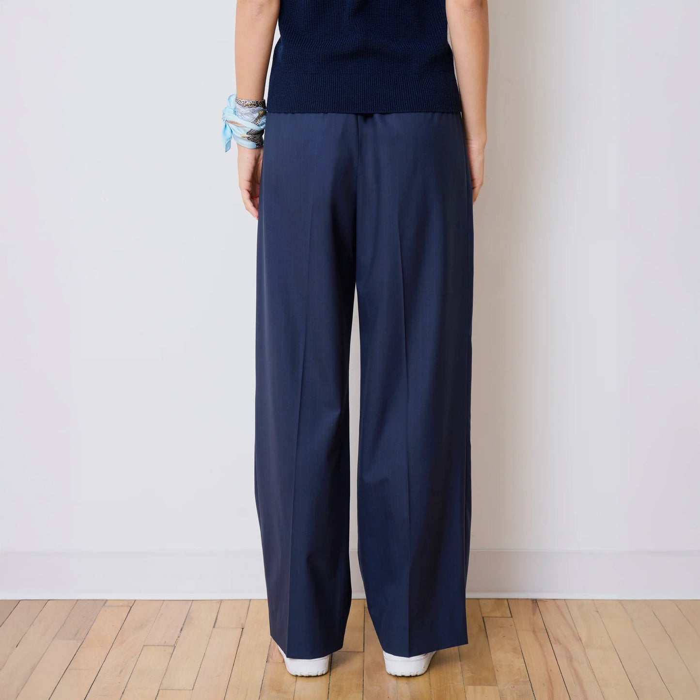 The Prep Trouser in Navy Pinstripe