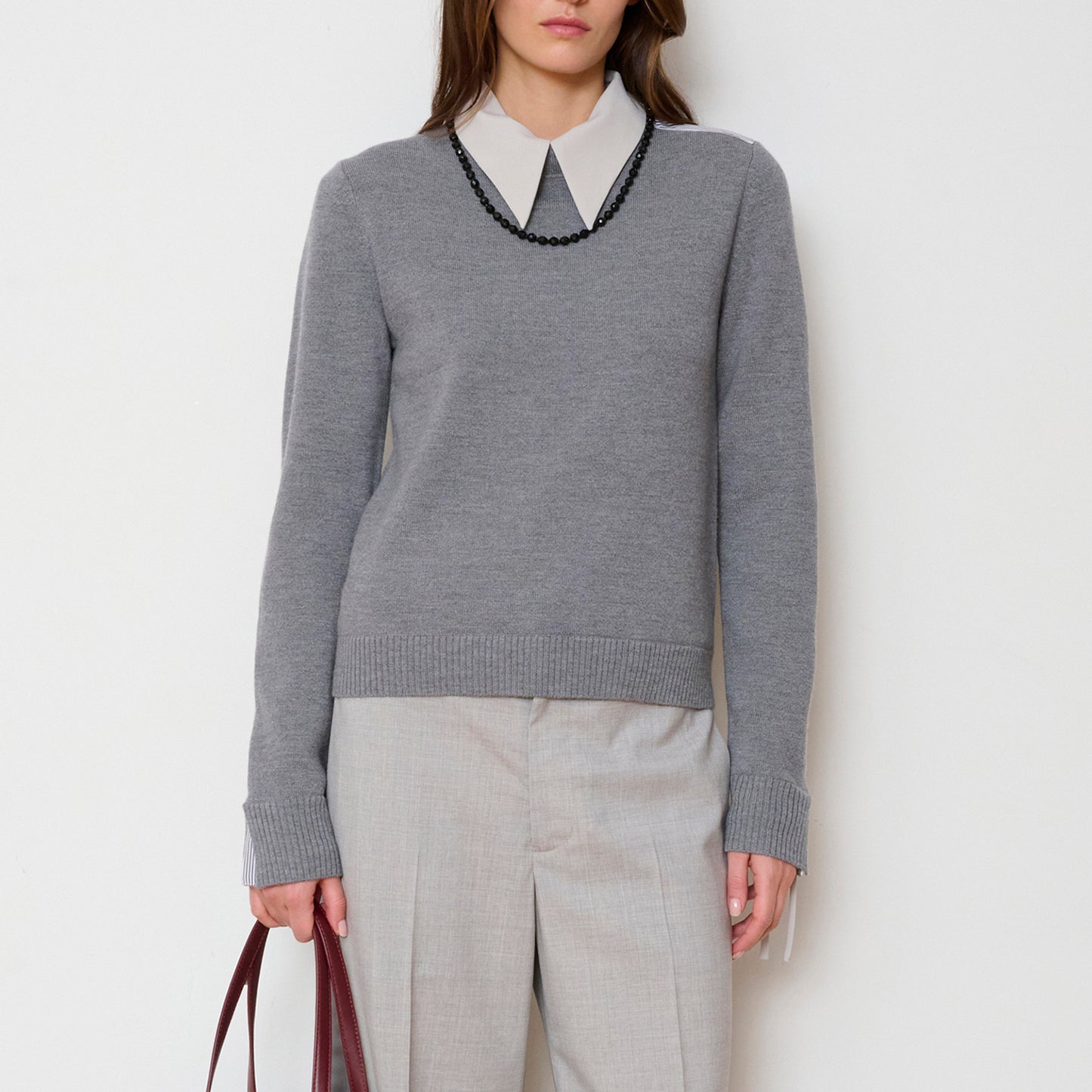 Chaplin Crew Sweater in Light Grey